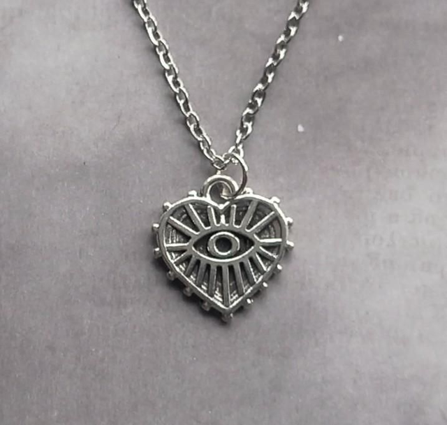 Small All Seeing Eye Heart Necklace 