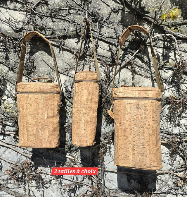 Porte-bouteilles hermétique en tissu de liège naturel doré 