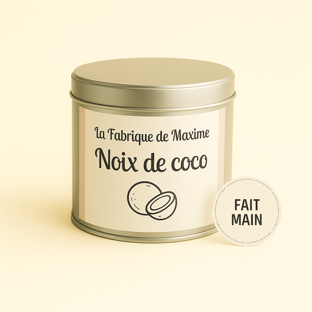 Bougie artisanale parfumée Noix de coco  – 150gr