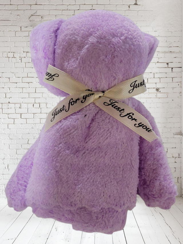Petite serviette ourson violette 