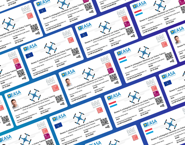 Drone Pas Luxemburg Met NFC Maak Bij Opties Een Keuze Uit Welke Variant Je Wenst Te Bestellen  !