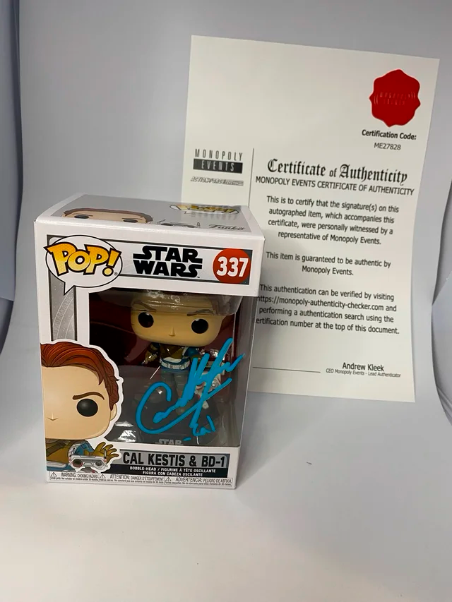 Funko Cal Kestis 337 firmado por Cameron Monaghan