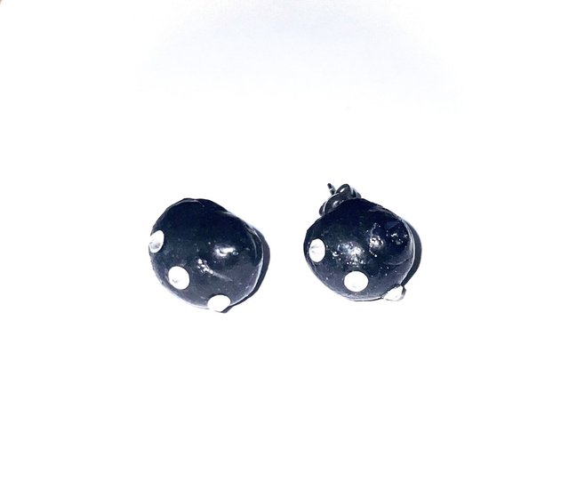 &#039;black snail&#039; earrings