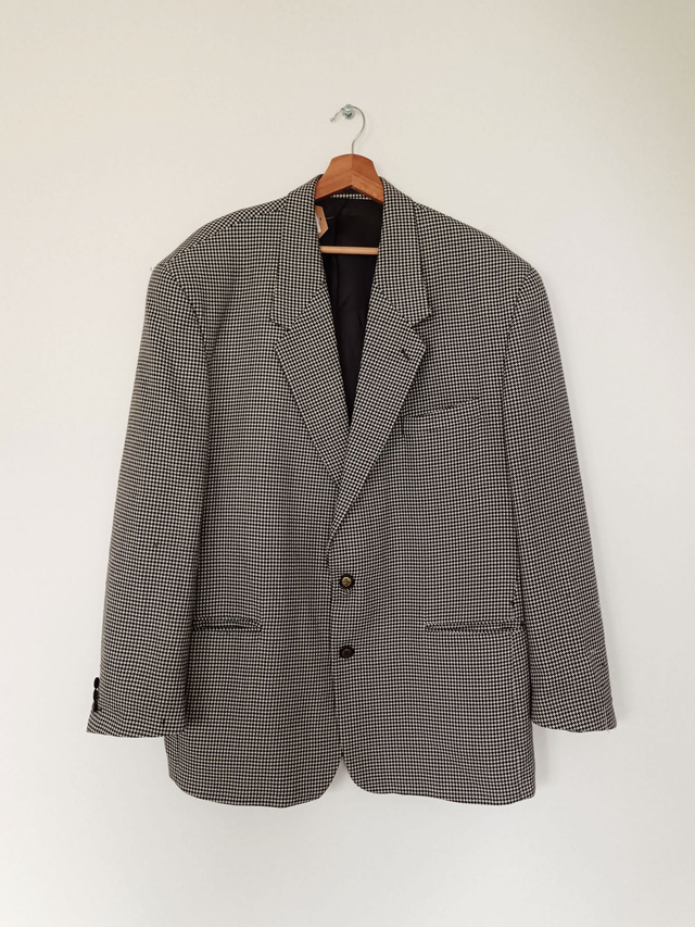 Veste pied de poule noir et blanc 80&#039;s