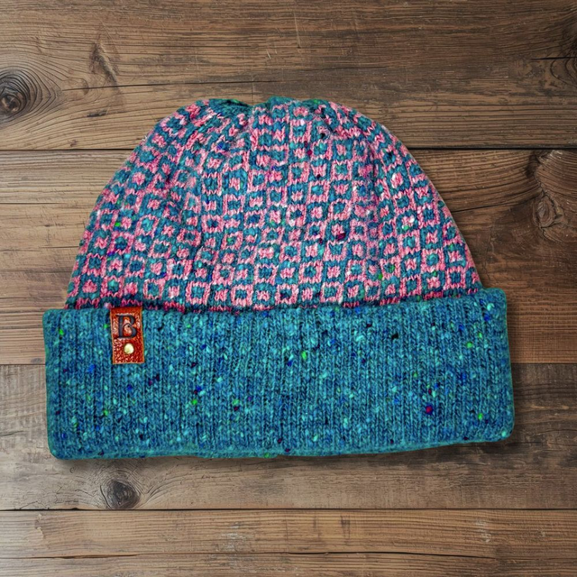 Soft Merino Wool Handmade Unisex Hat (Colour: Saltwater Taffy)