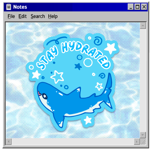 « Stay hydrated » shark glossy vinyl sticker