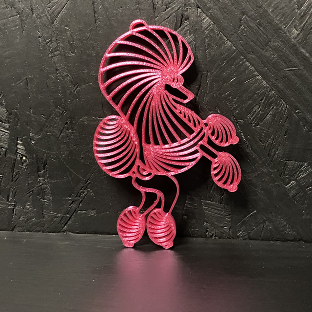 3D - Poodle Continental Hot Pink