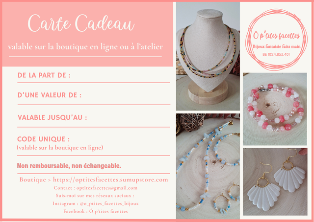 Carte cadeau de 10 à 100,00 €   