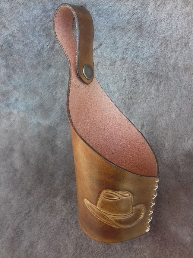 Porte gobelets en cuir style country