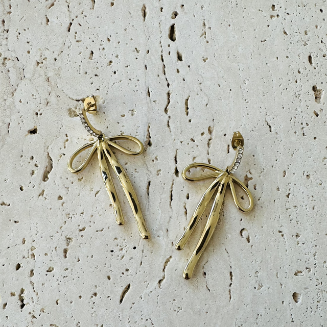 Oorbellen strik goud 