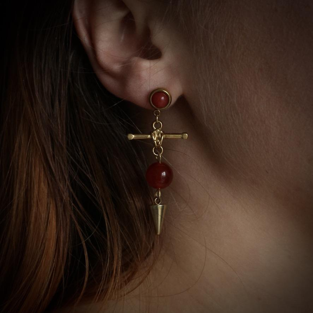 Crimson Frame Earrings