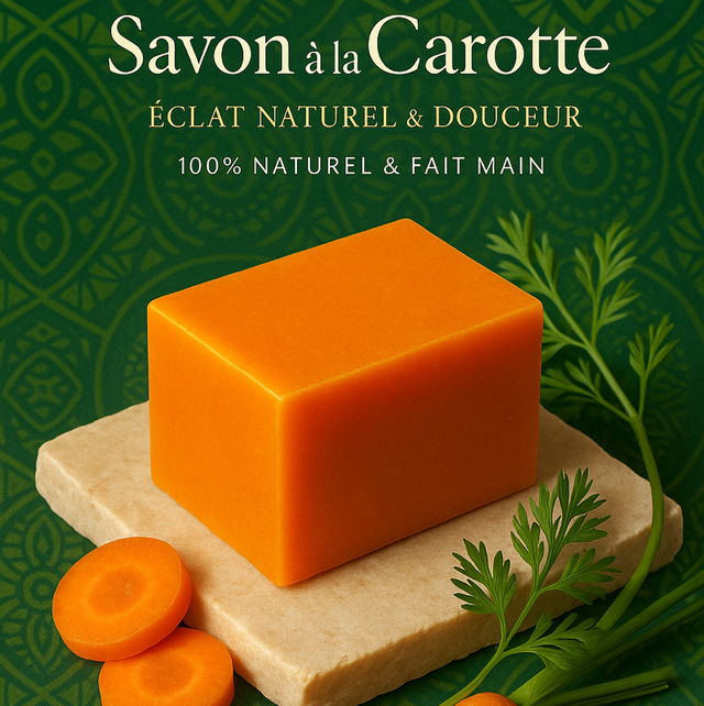 Savon à la Carotte – Éclat Naturel & Bonne Mine | 225g | Pour Tous Types de Peaux