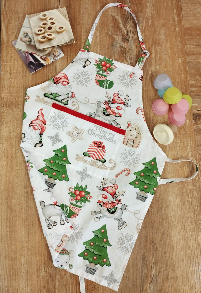 Tablier de Cuisine Enfant - Noël Blanc