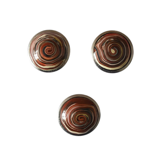 Bouton pression spirale marron