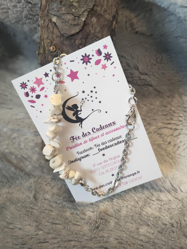 Gourmette Rock &amp; Steel White Howlite 