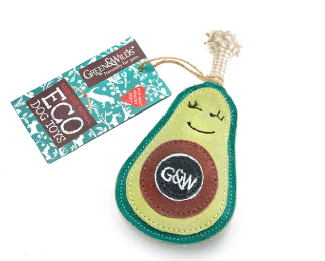 GREEN & WILDS AUDREY THE AVOCADO ECO DOG TOY