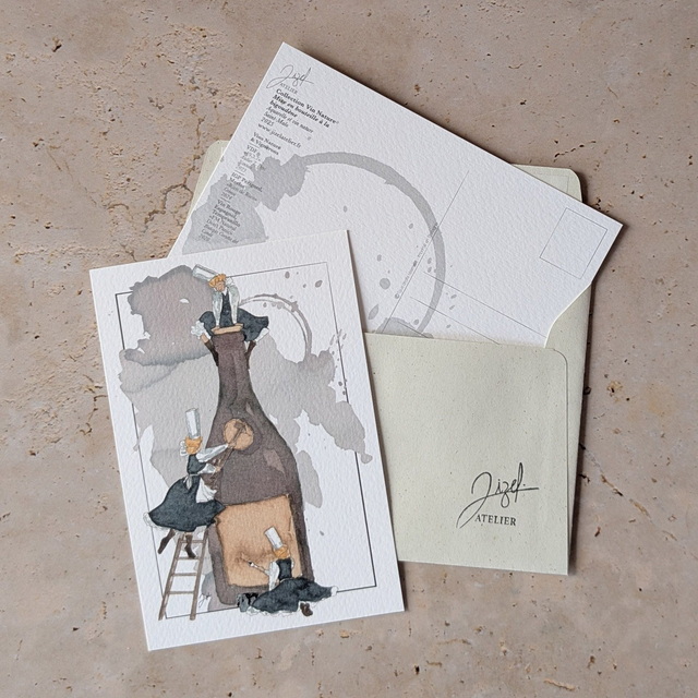 Carte postale - Vin Nature - Mise en Bouteille à la Bigoudène