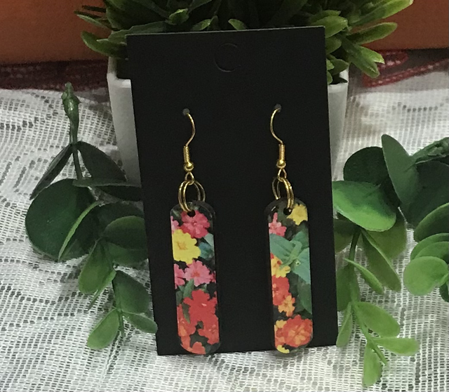 Wood Mix Coloured Dangling Earrings- MSDE08