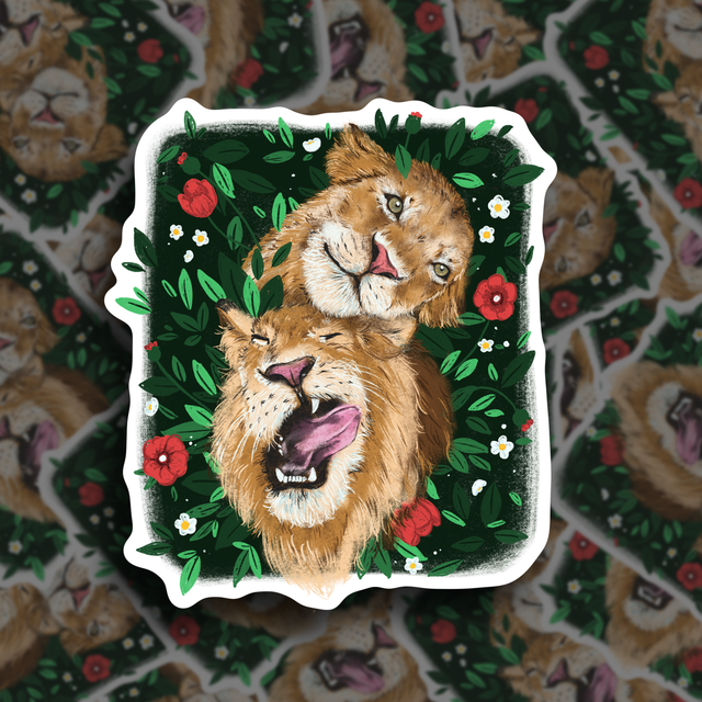 ​Lions &amp; Coquelicots - Sticker