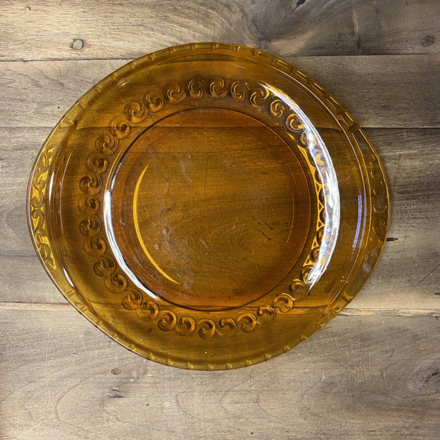 Plat rond en verre fumé