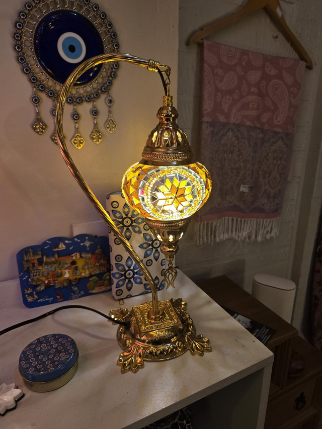 Medium Mosaic Swanneck Table Lamp