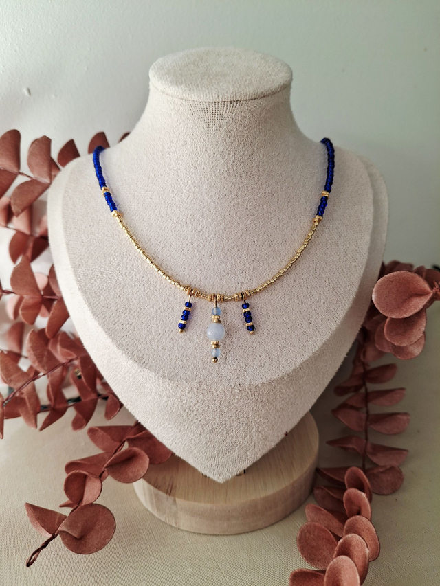 Collier Solaria - bleu doré 
