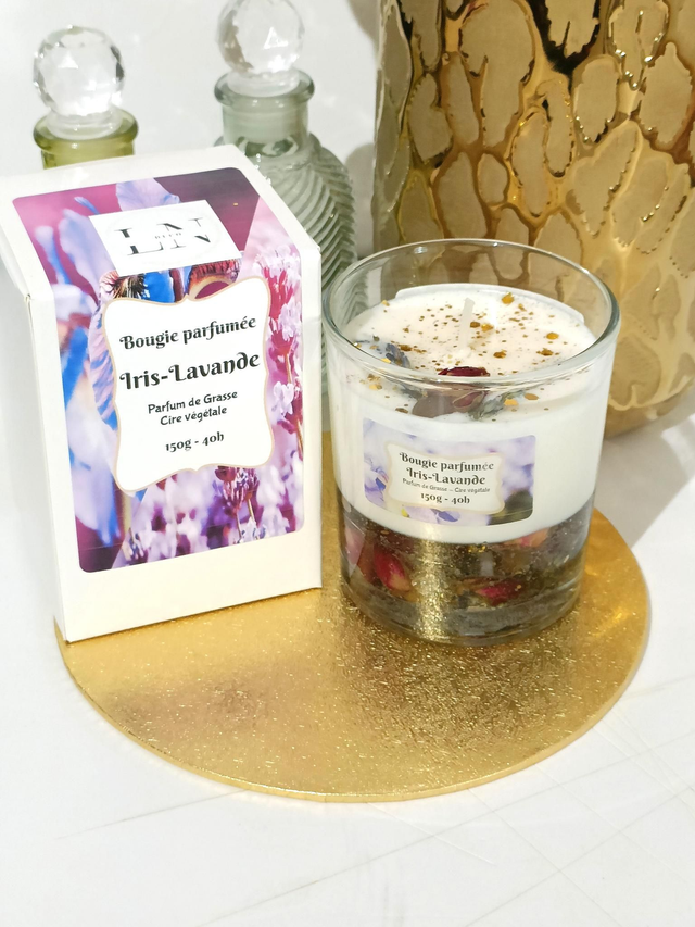 Bougie gel transparente Iris lavande