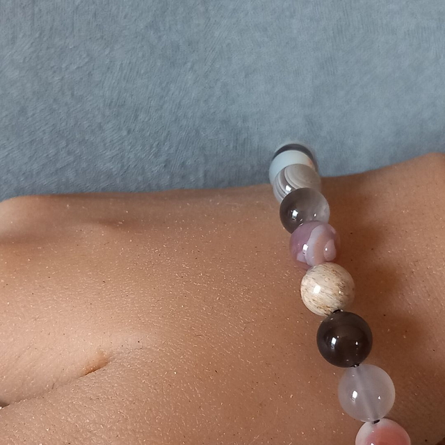 Bracelet ajustable en Agate Botswana