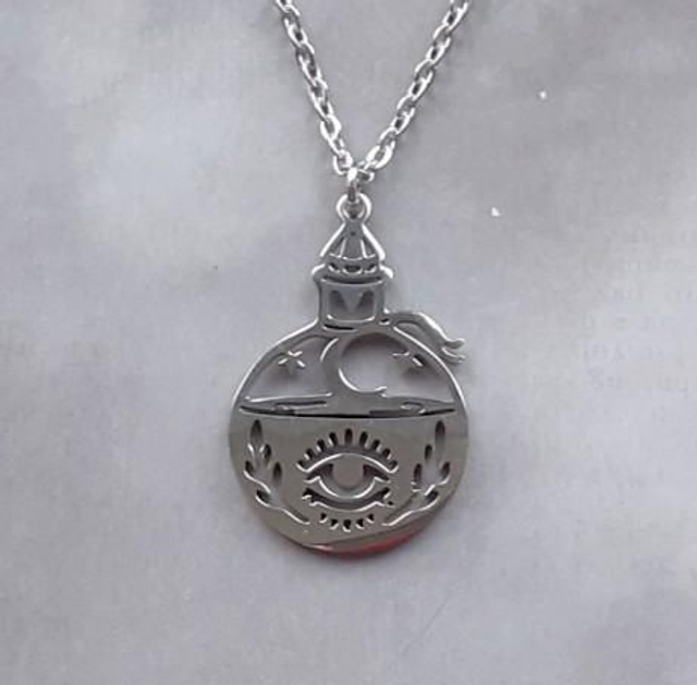 Potion Bottle Steel Necklace 