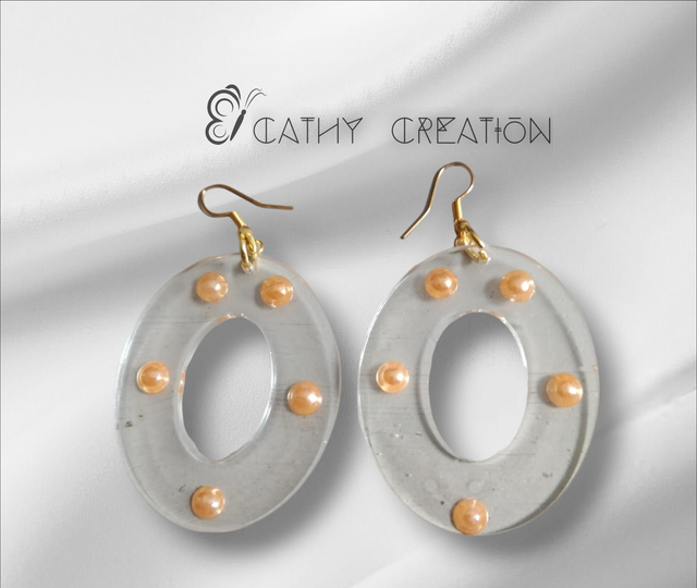 Boucles d'oreilles avec inclusion de perles 