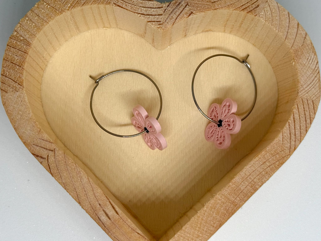 Boucles d'oreilles Créoles florales