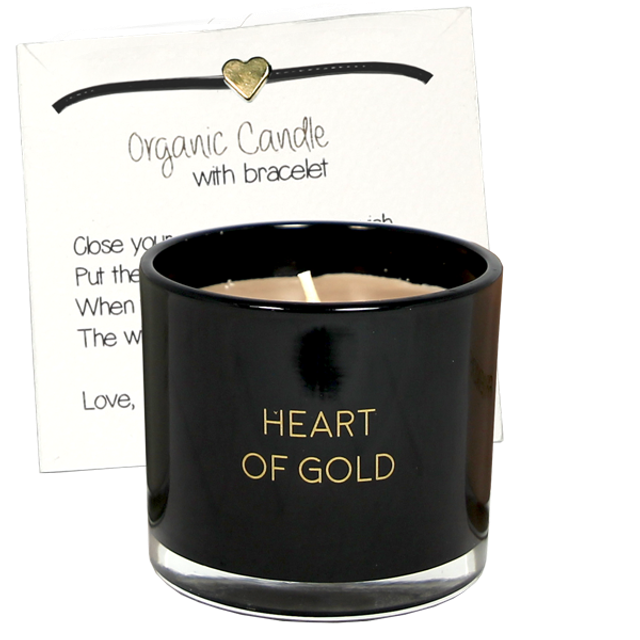 Geurkaars met wens armband | Heart of gold