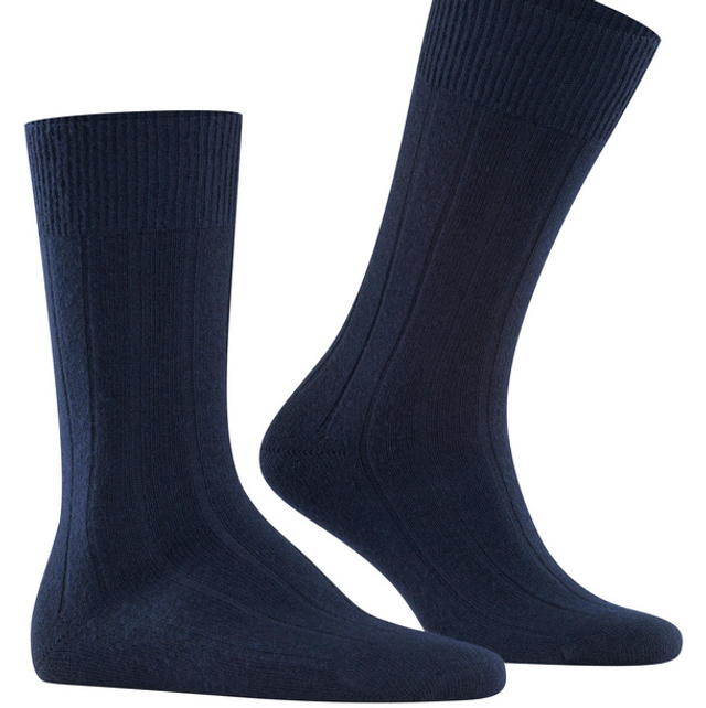 Falke Lhasa Rib Heren Sokken Dark Navy