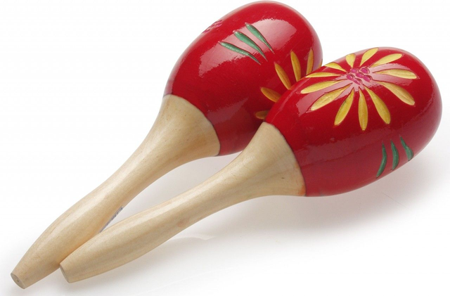 Paire de maracas ovales en bois