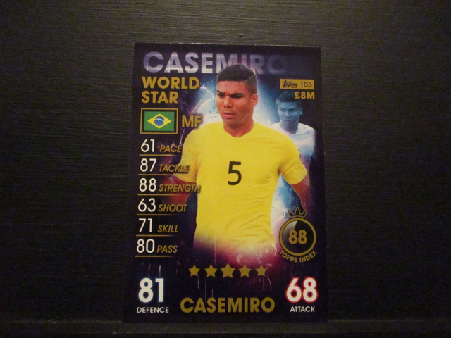 Casemiro - World Star Match Attax 101 Original Trading Card