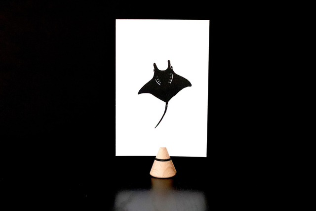 Linogravure A6 Raie Manta