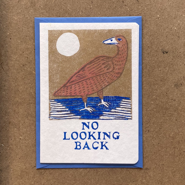 No Looking Back greeting card
