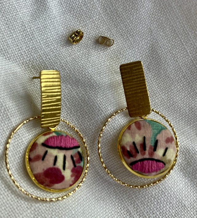 Boucles d’oreilles *Aurore* rose 