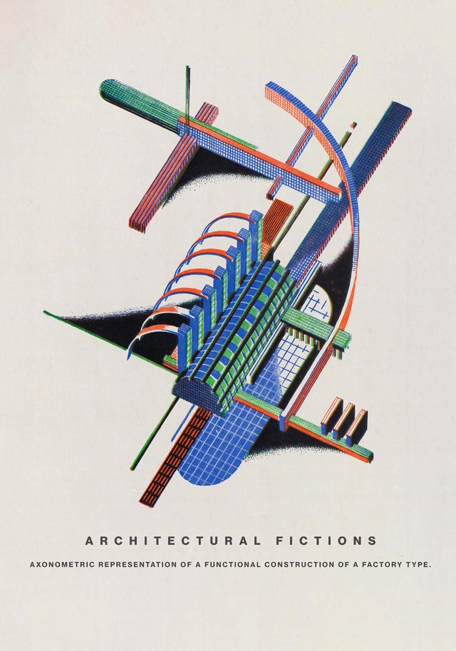 Axonometric representation of a functional construction of a factory
