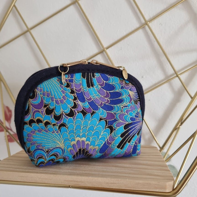 Porte-monnaie arrondi "Hikari" turquoise