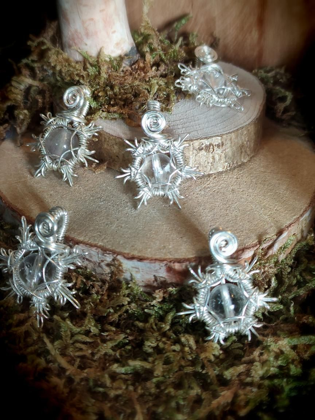 Mini pendentif "Flocons de neige scintillant"