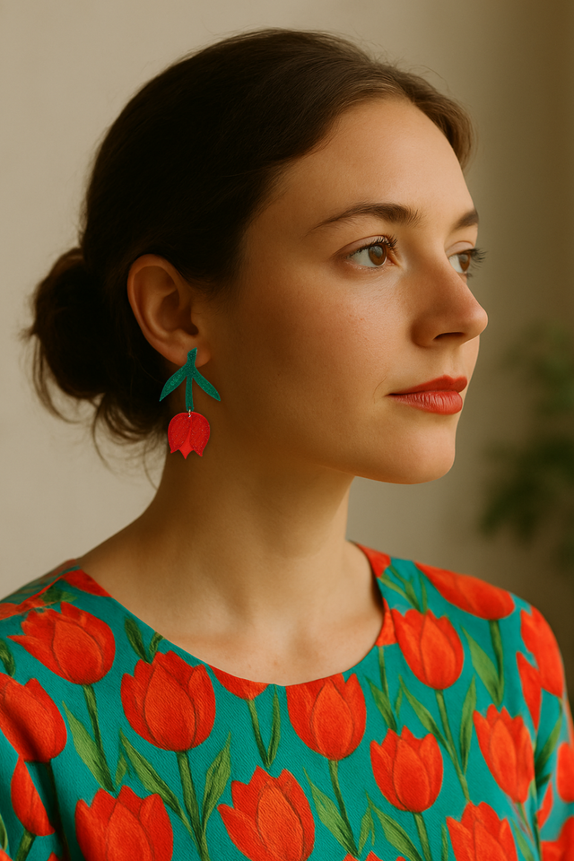 Pendientes Tulipán | Joyería Ecológica y Artesanal | Diseño Exclusivo ImpYris