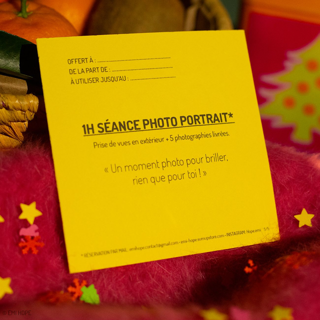 CARTE KDO - SÉANCE PHOTO PORTRAIT EN EXTÉRIEUR