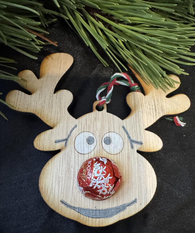 Medium Reindeer Lint Snowball Decoration