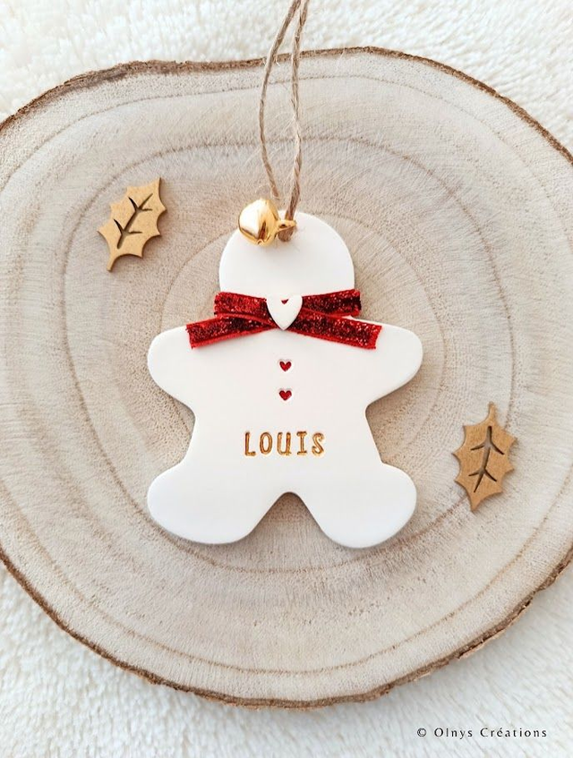 Décoration de Noël Bonhomme avec Prénom 2 MODELES