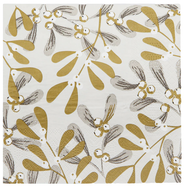 Christmas Mistletoe Napkins - pack of 20