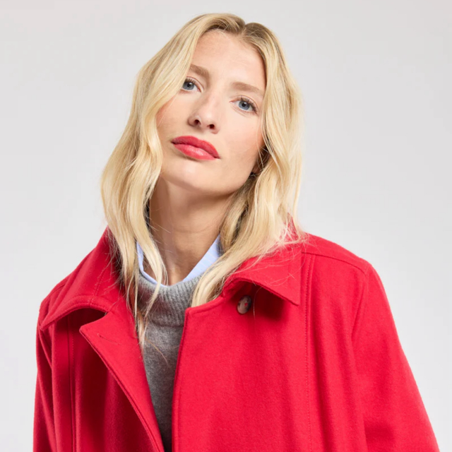 Caban coloris Navire drap de laine recyclé double boutonnage 