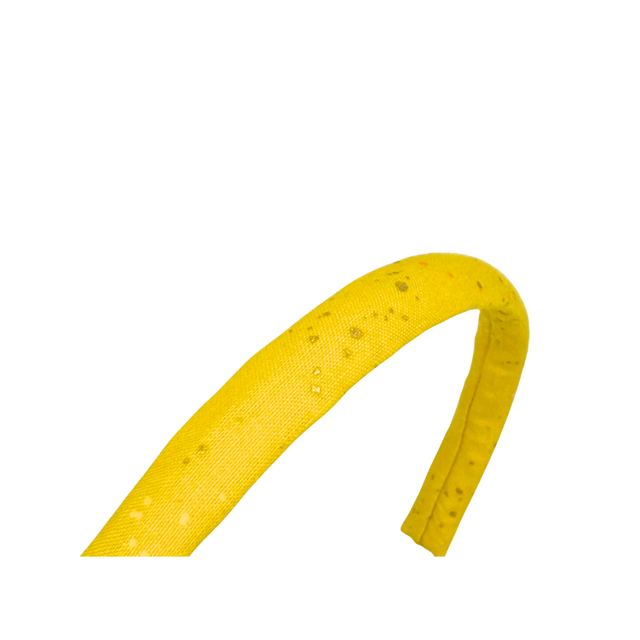 Narrow Alice Band - Yellow Metallic Gold Speckle - Japanese Cotton