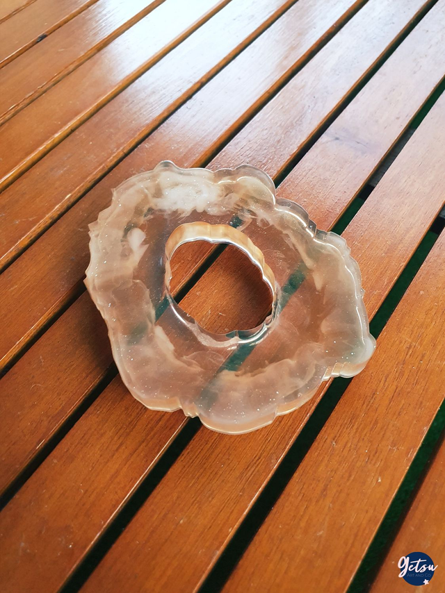 Sous-verre inspiration tranche de pierre, marron et blanc