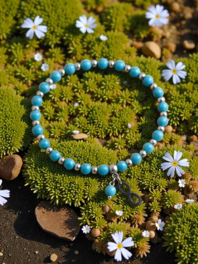Bracelet Howlite turquoise minis perles -- Stabilité, Patience, spiritualité